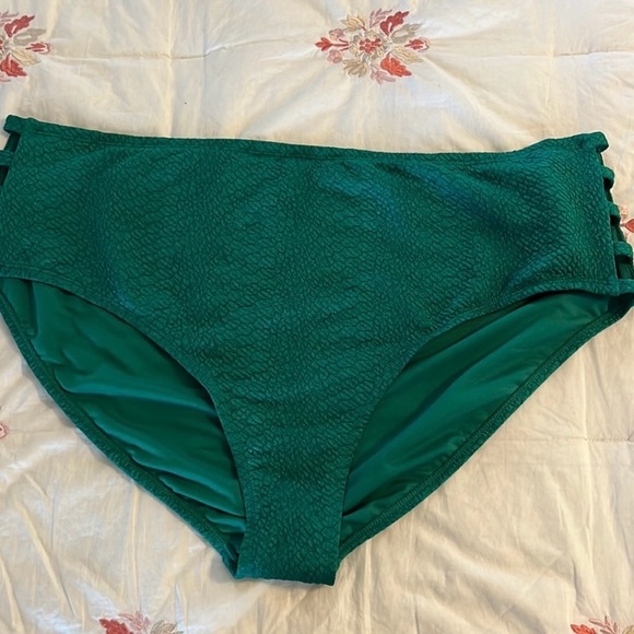 TIME & TRU Women’s Lattice Plus Side Bikini Swim Bottom Size 3X 
(24W-26W) Green - Picture 4 of 12